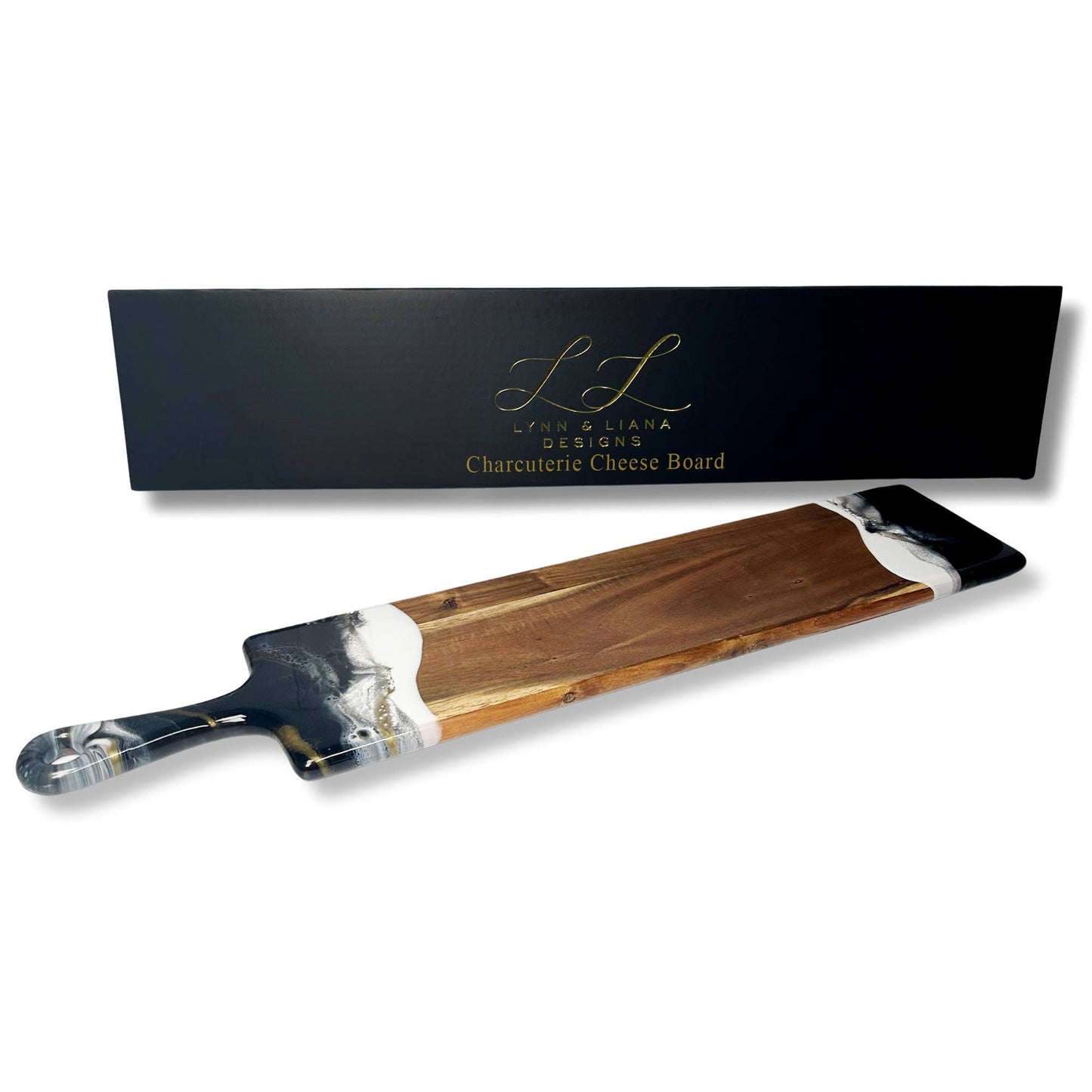 Resin Cheese board / Charcuterie Board - Baguette 5"x24": Onyx