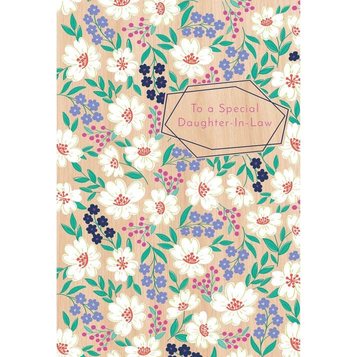 White And Blue Flowers Mother's Day Card Daughter-In-Law