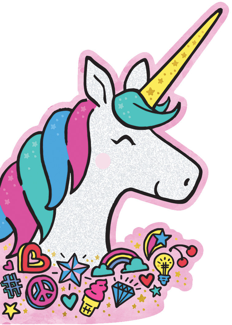 Glittery Birthday Unicorn Greeting Card