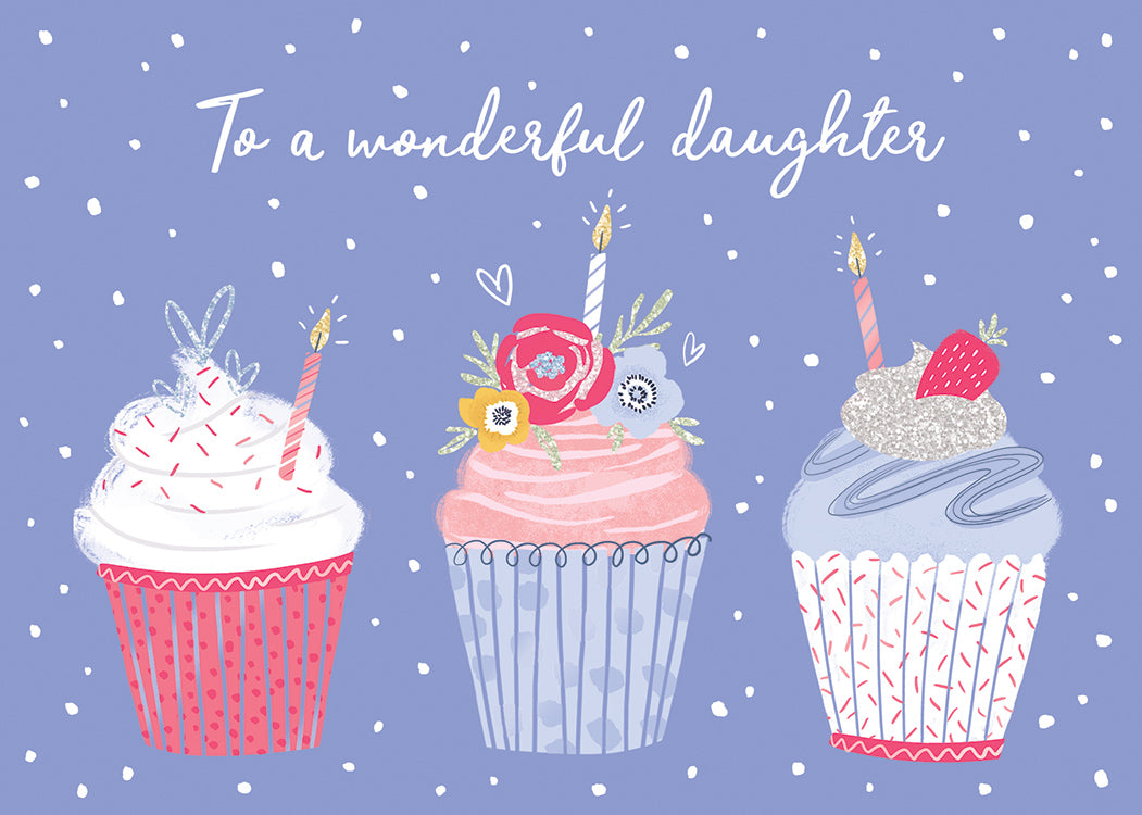 Birthday Daughter Cupcakes Greeting