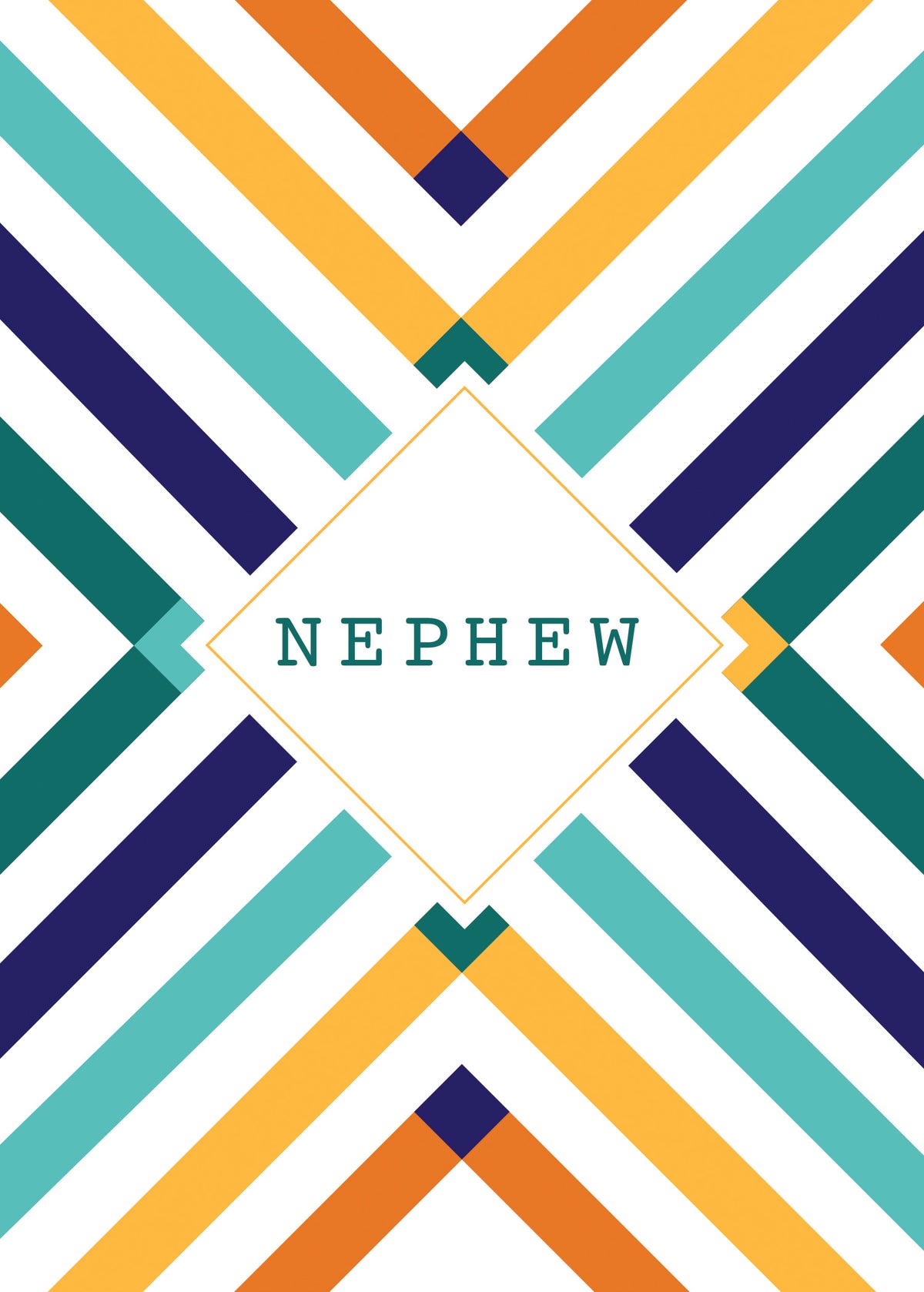 Nephew Diagonal Stripes Greeting Card