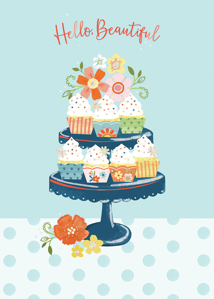 Beautiful Cupcake Tier Greeting Card