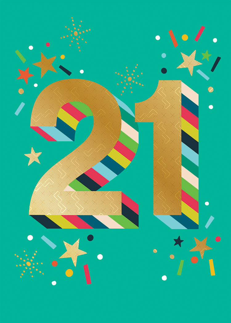 Bold Birthday-21 Greeting Card