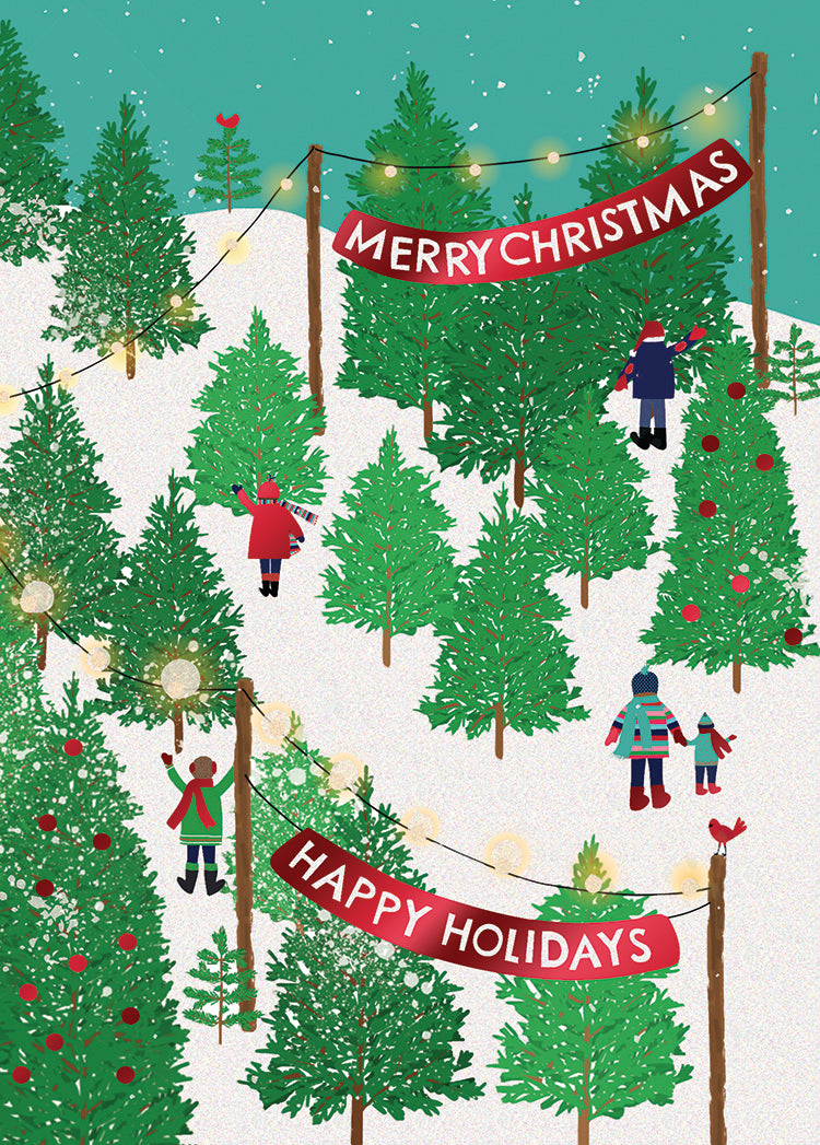 Christmas Tree Lot Greeting Card