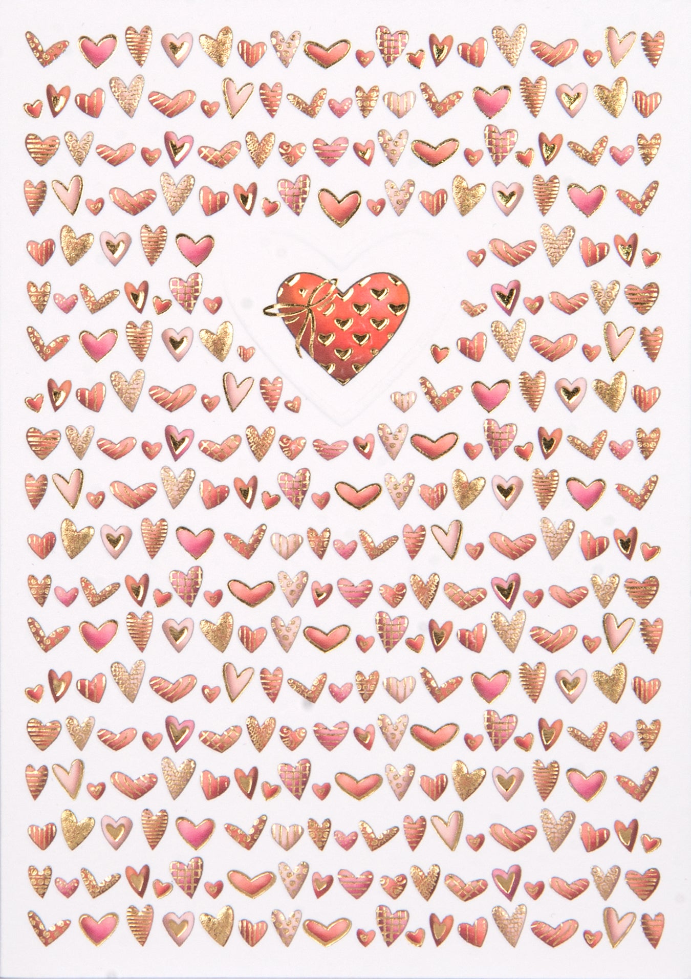 Rows and Rows of Hearts Greeting Card