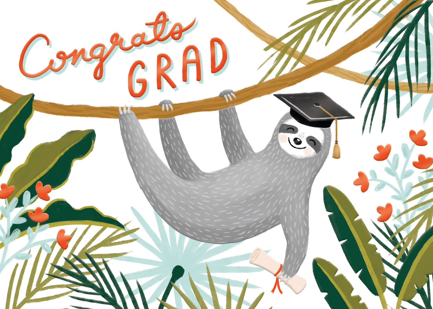 Grad Sloth Greeting Card