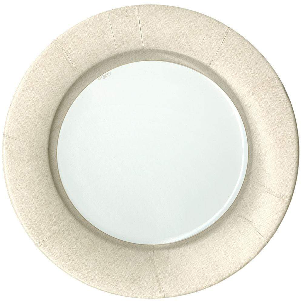 Linen Border Dinner Plates