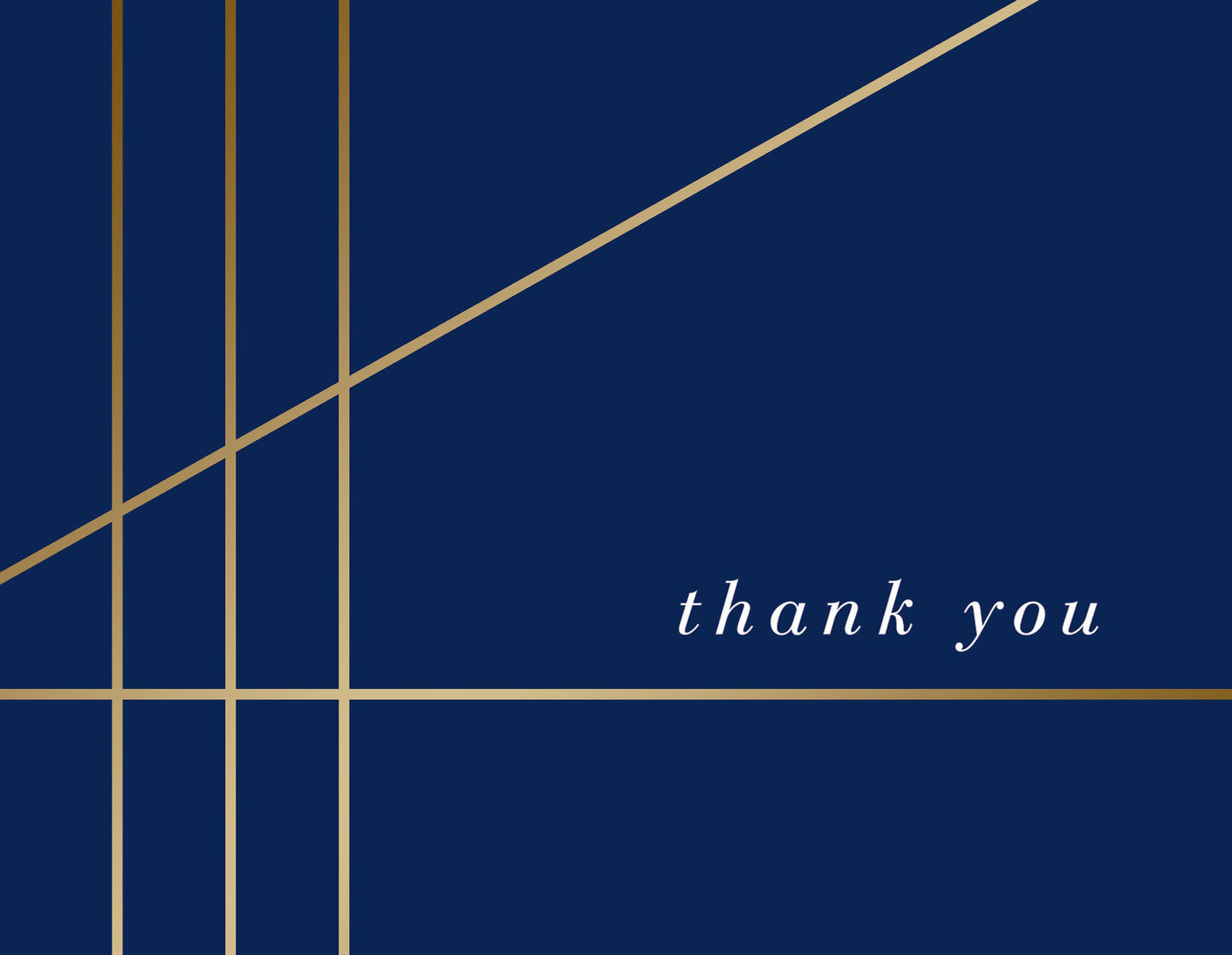 Navy With Gold Lines Boxed Thank You Cards