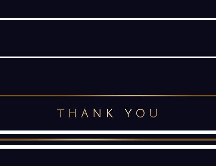 Classic Stripe-Black Boxed Thank You Cards
