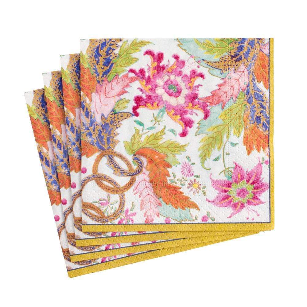 Tobacco Leaf Paper Cocktail Napkins in Ivory