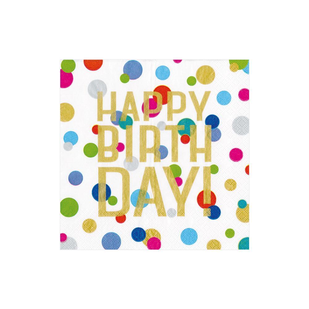 Confetti Happy Birthday Beverage Napkins