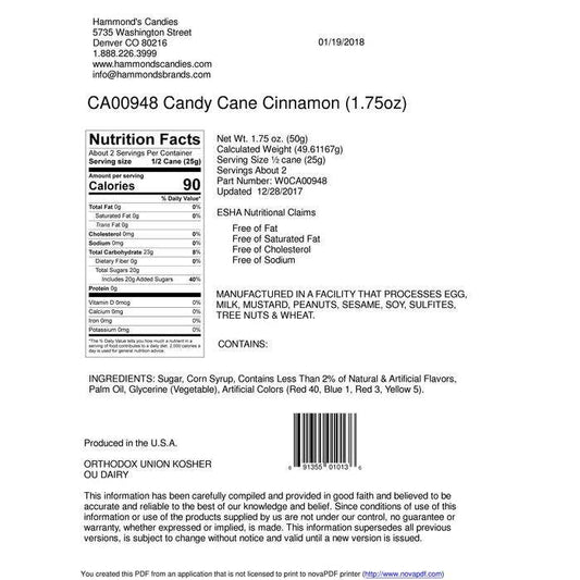 Jumbo Cinnamon Candy Cane -