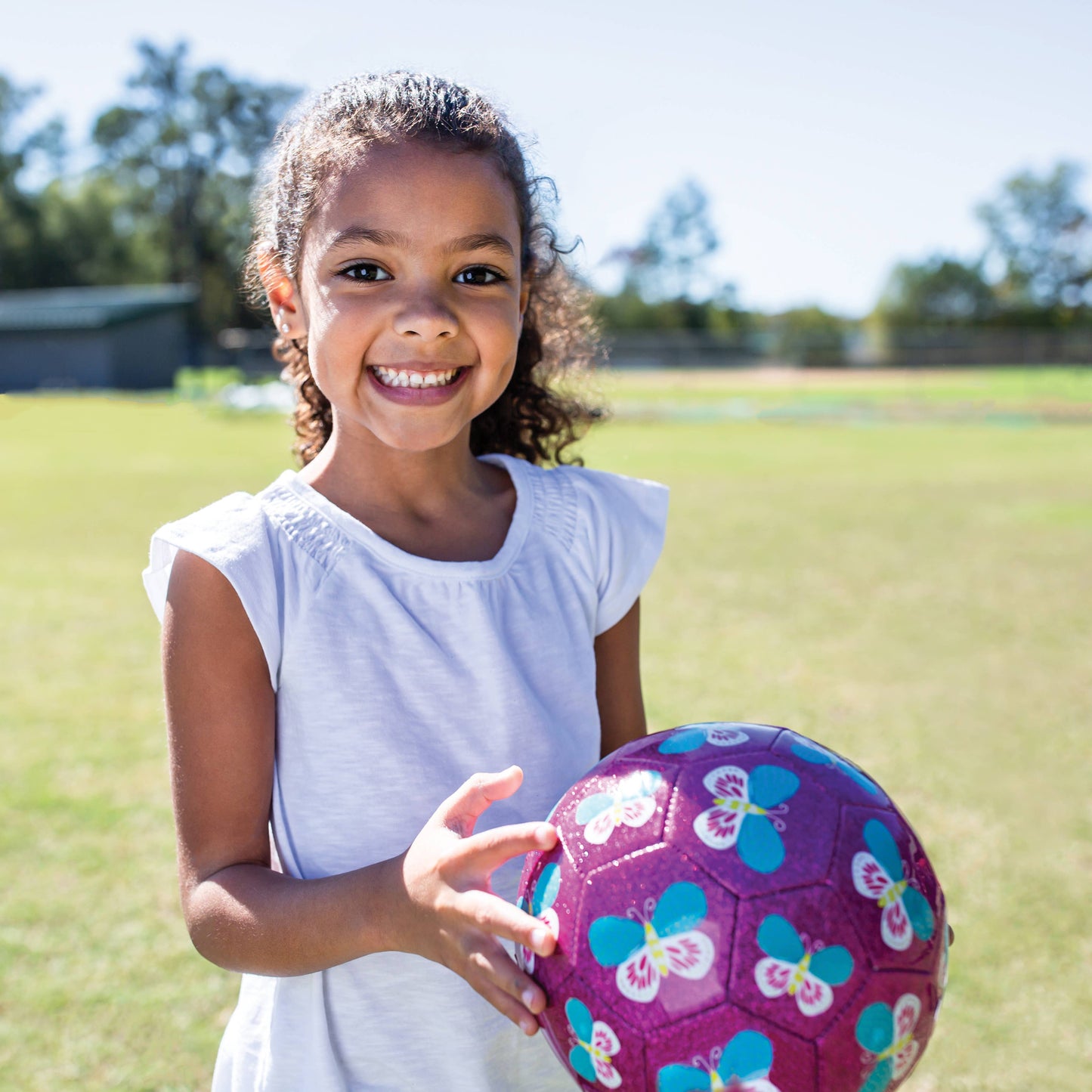 Size 3 Glitter Soccer Ball - Butterfly