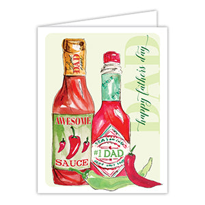 Happy Father's Day Hot Sauce Bottles Greeting Card