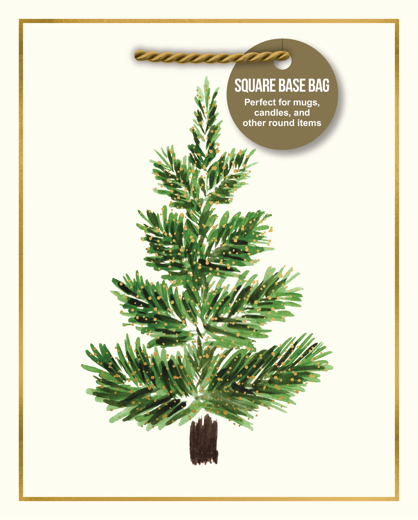 Pine Botanical Small Square Tote Bag