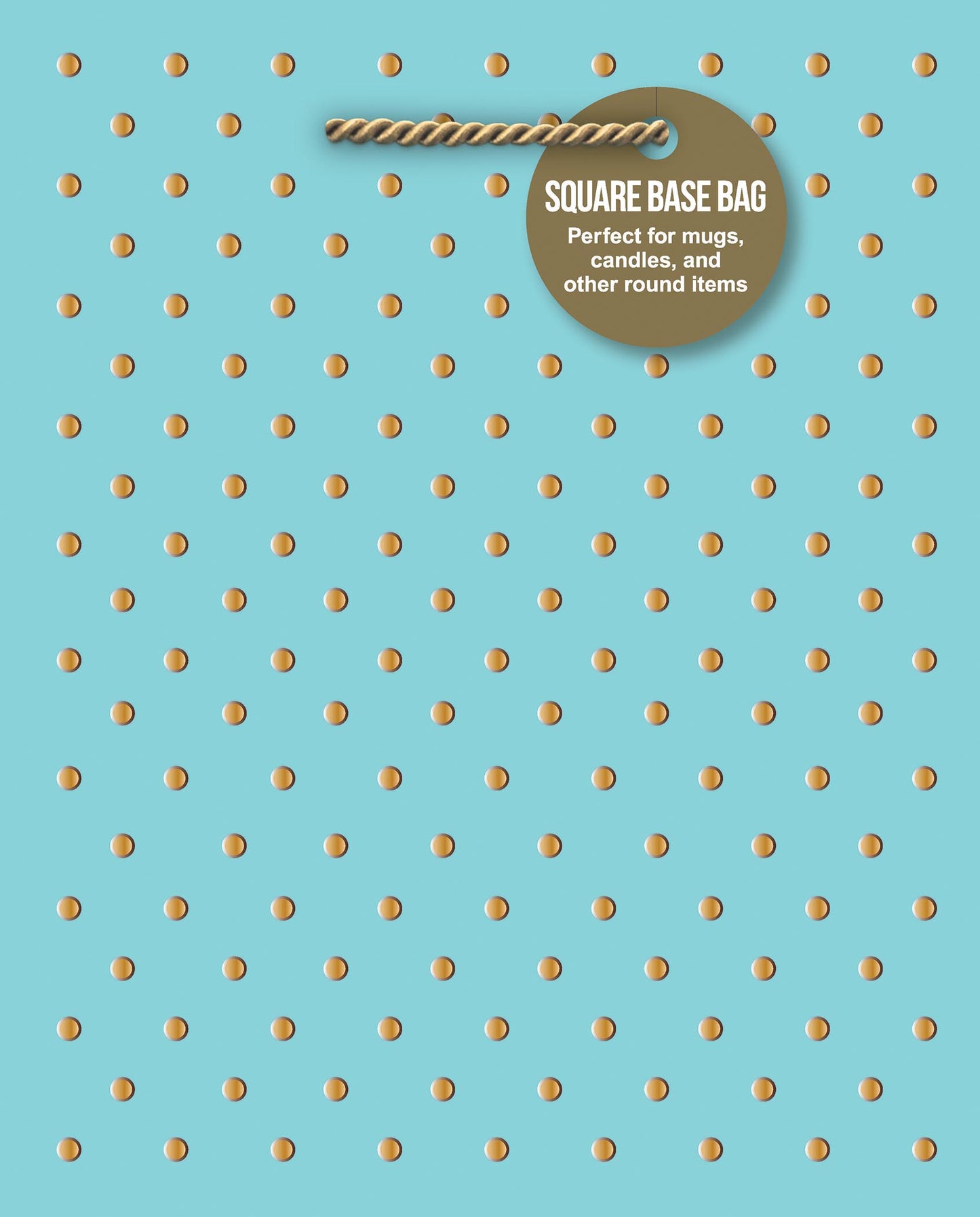 Robin's Egg-Gold Swiss Dots Small Square Tote Bag