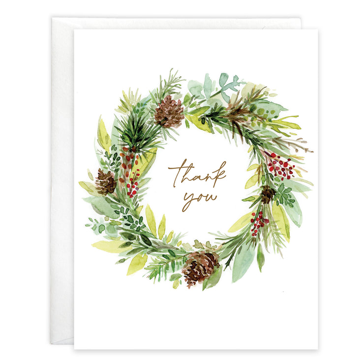 Pinecone Wreath Blank Note Cards