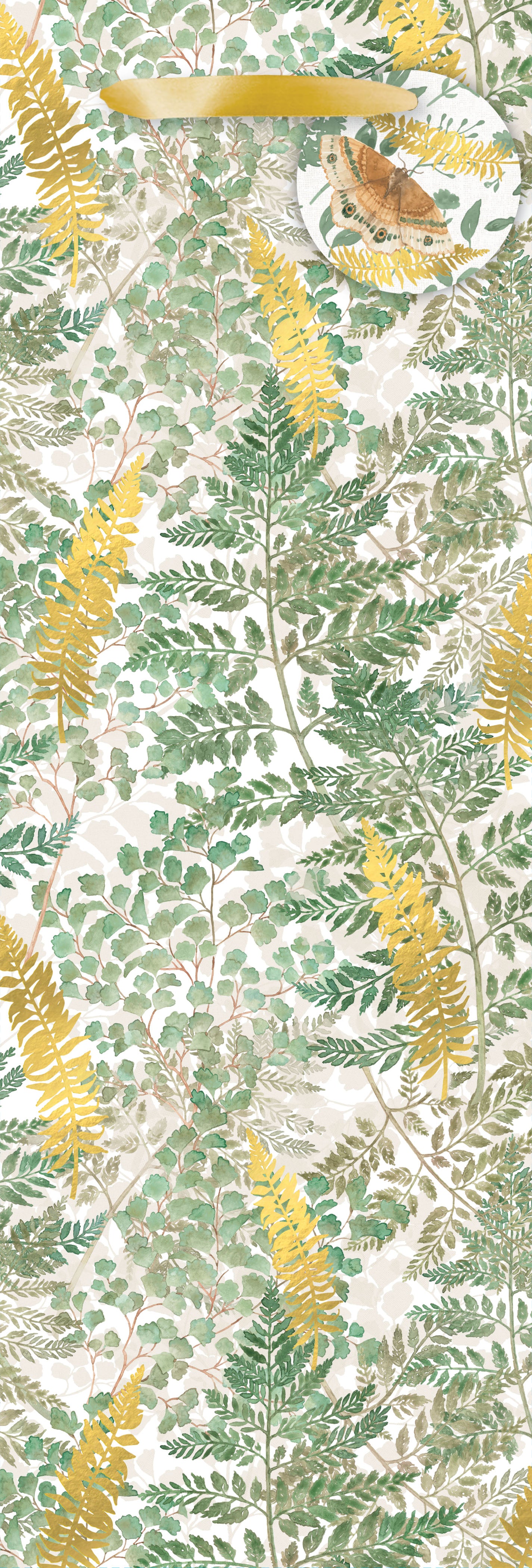 Forest Ferns-Gold Bottle Bag