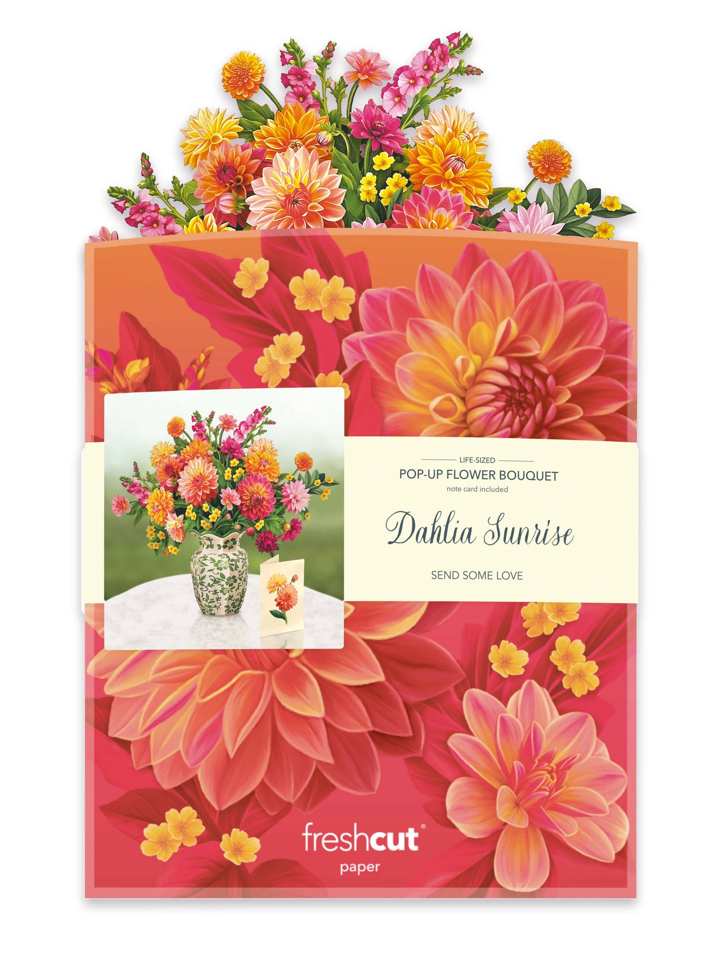 Dahlia Sunrise Pop-up Greeting Cards