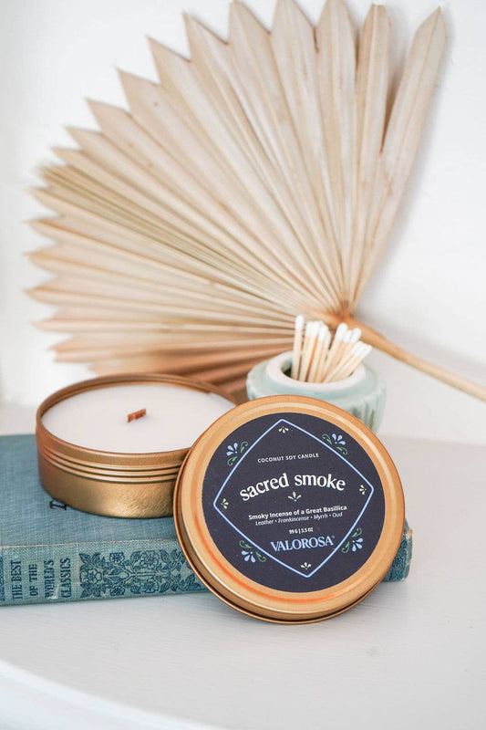 Sacred Smoke Candle Tin | Frankincense, Myrrh, Oud Candle