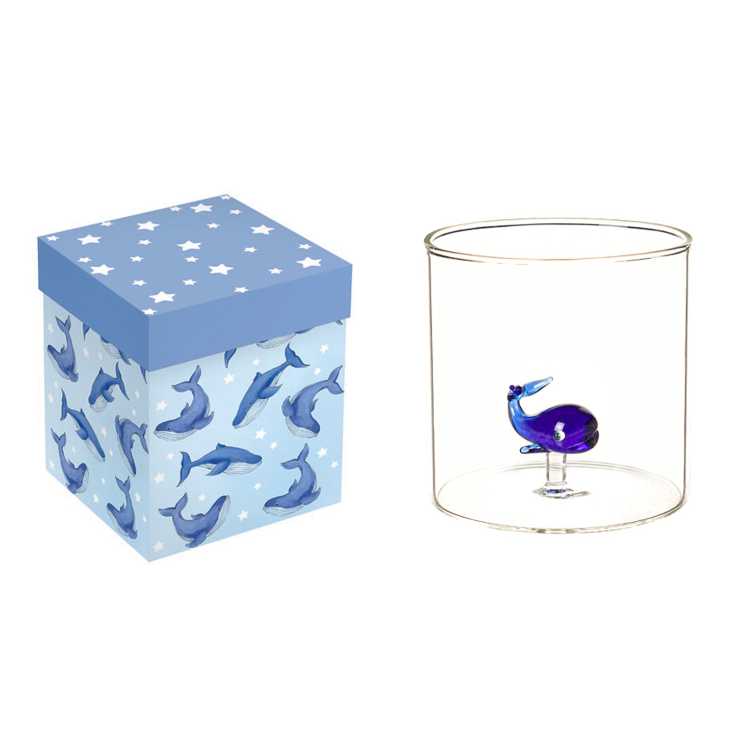 10 oz Glass Tumbler with Whale