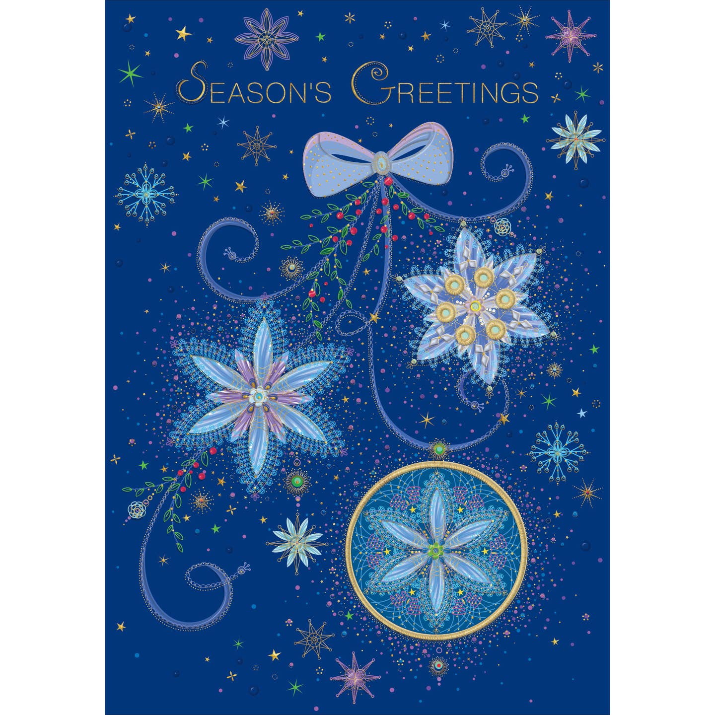 Christmas Greeting Card Seasons Flowers