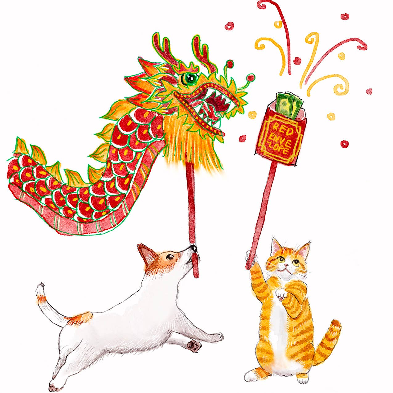 Dragon Dance Greeting card