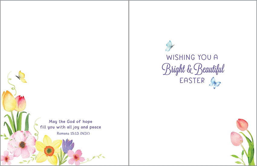 Spring Flower Wreath Easter Greeting Card