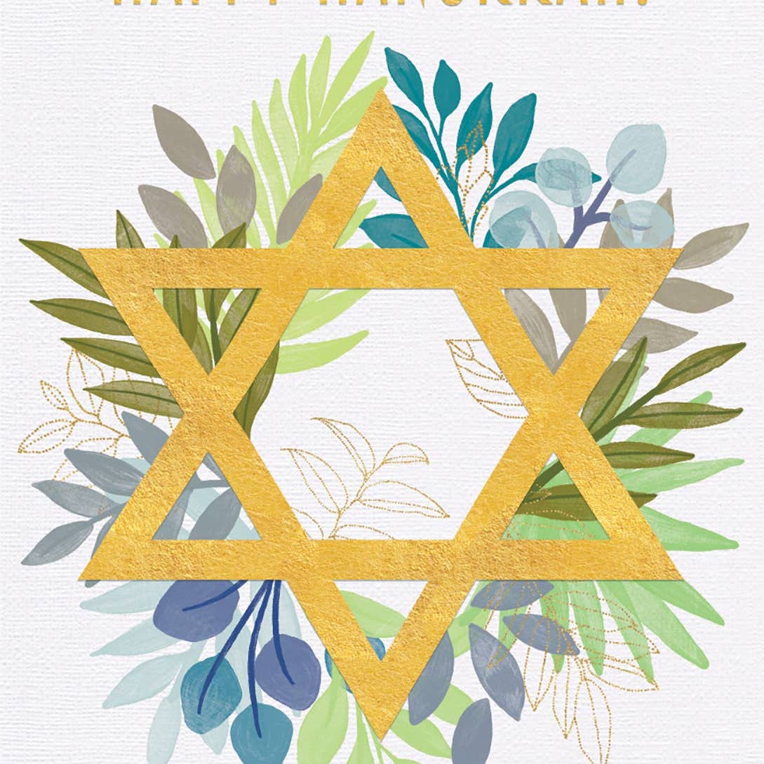 Star of David Hanukkah Greeting Card 4.5 X 6.25"