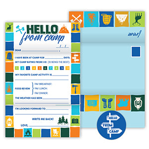 Hello From Camp Icons Green and Blue Fold N Seal