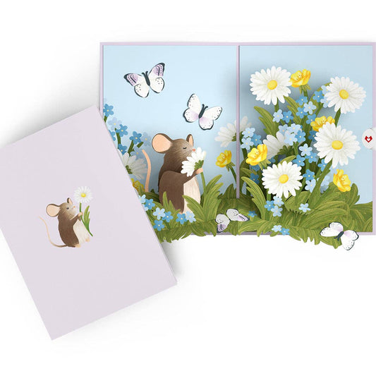 Field Mouse in the Flowers 5*7" Pop-Up Card