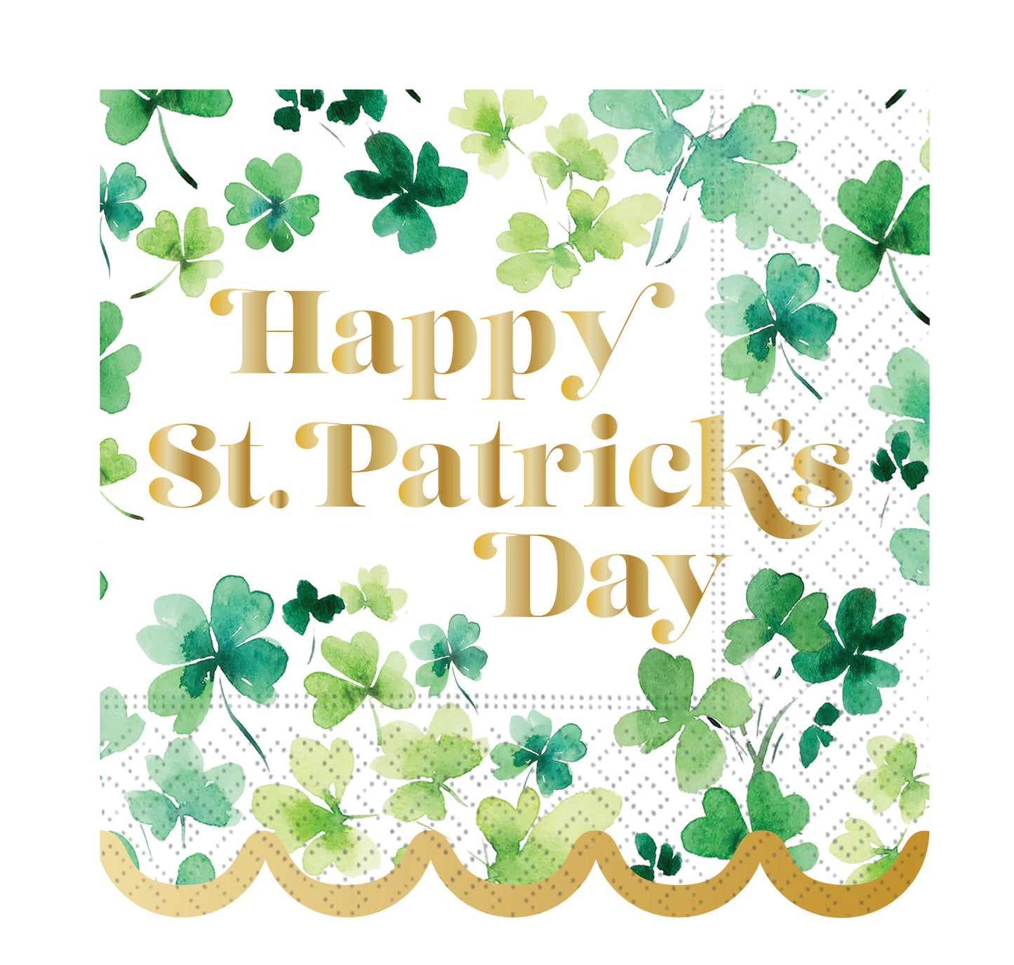 Watercolor Shamrock Beverage Napkin