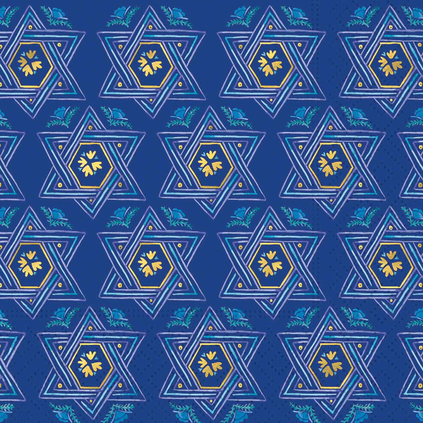 Elegant Hanukkah-Vibrant Beverage Napkin