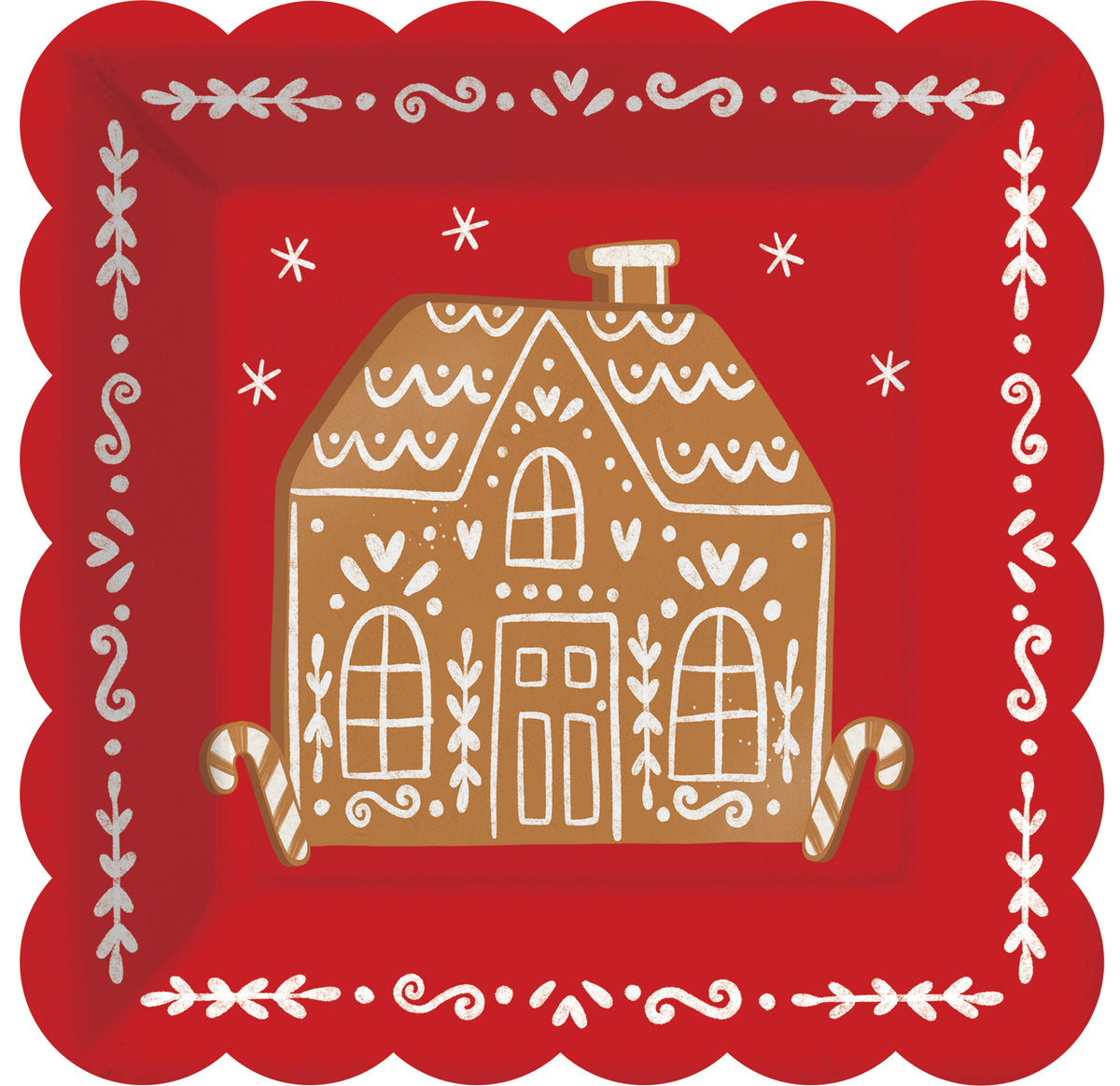 Gingerbread Village Paper Dessert Plate