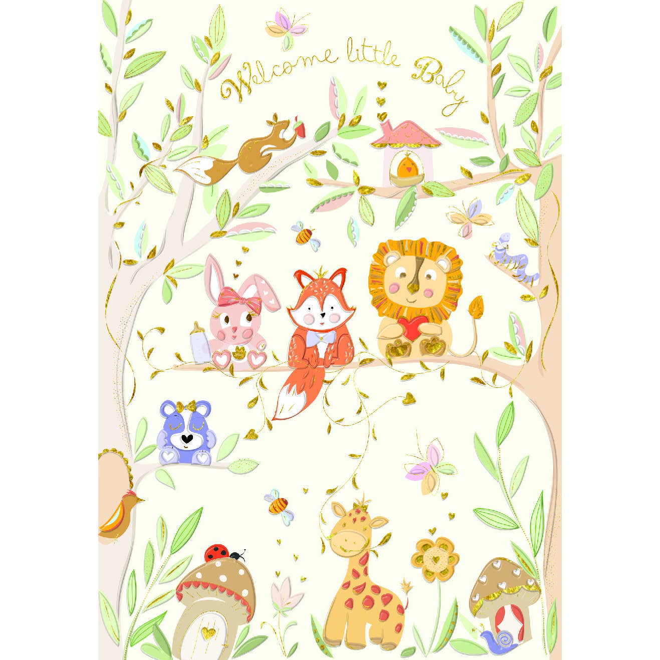 New Baby Animals Greeting Card