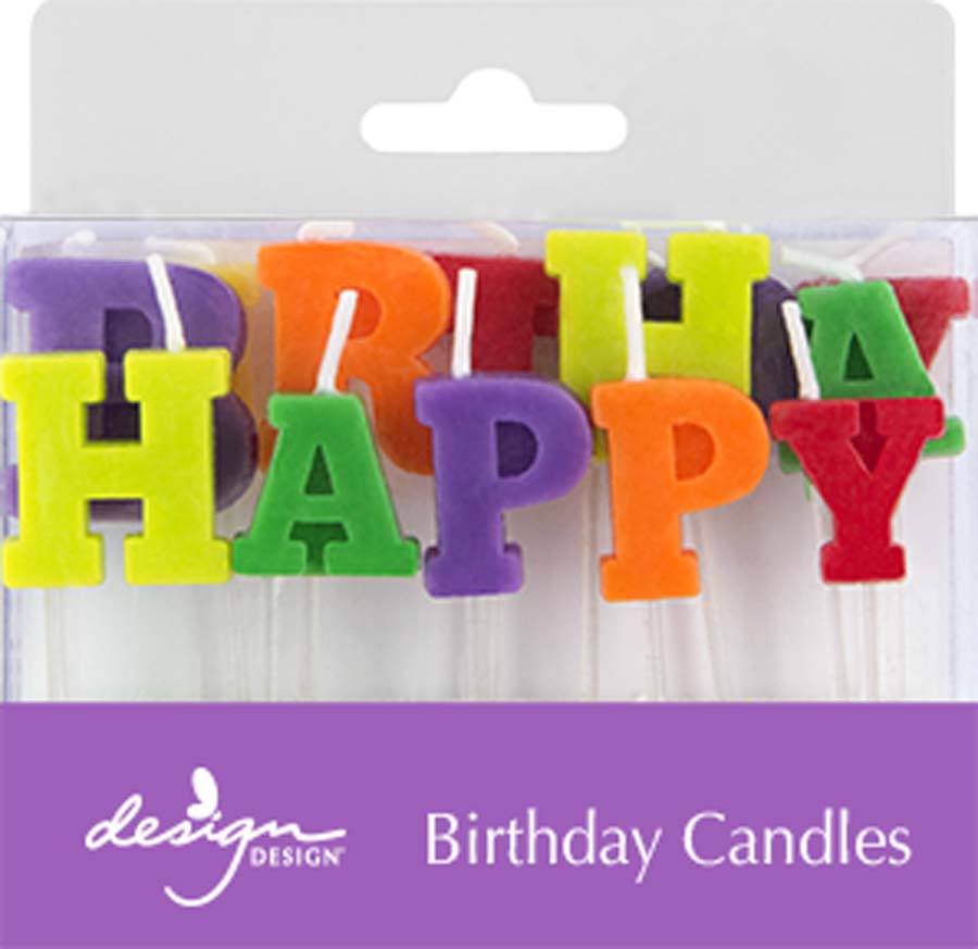Happy Birthday Letters Sculpted Candles