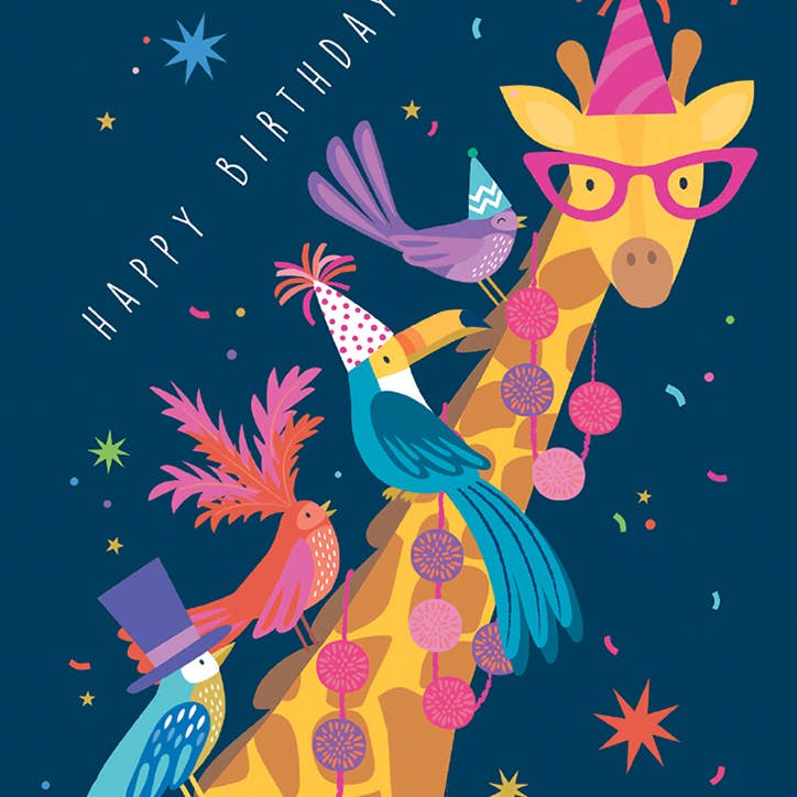 Parade Giraffe Birthday Greeting Card 4.5 X 6.25
