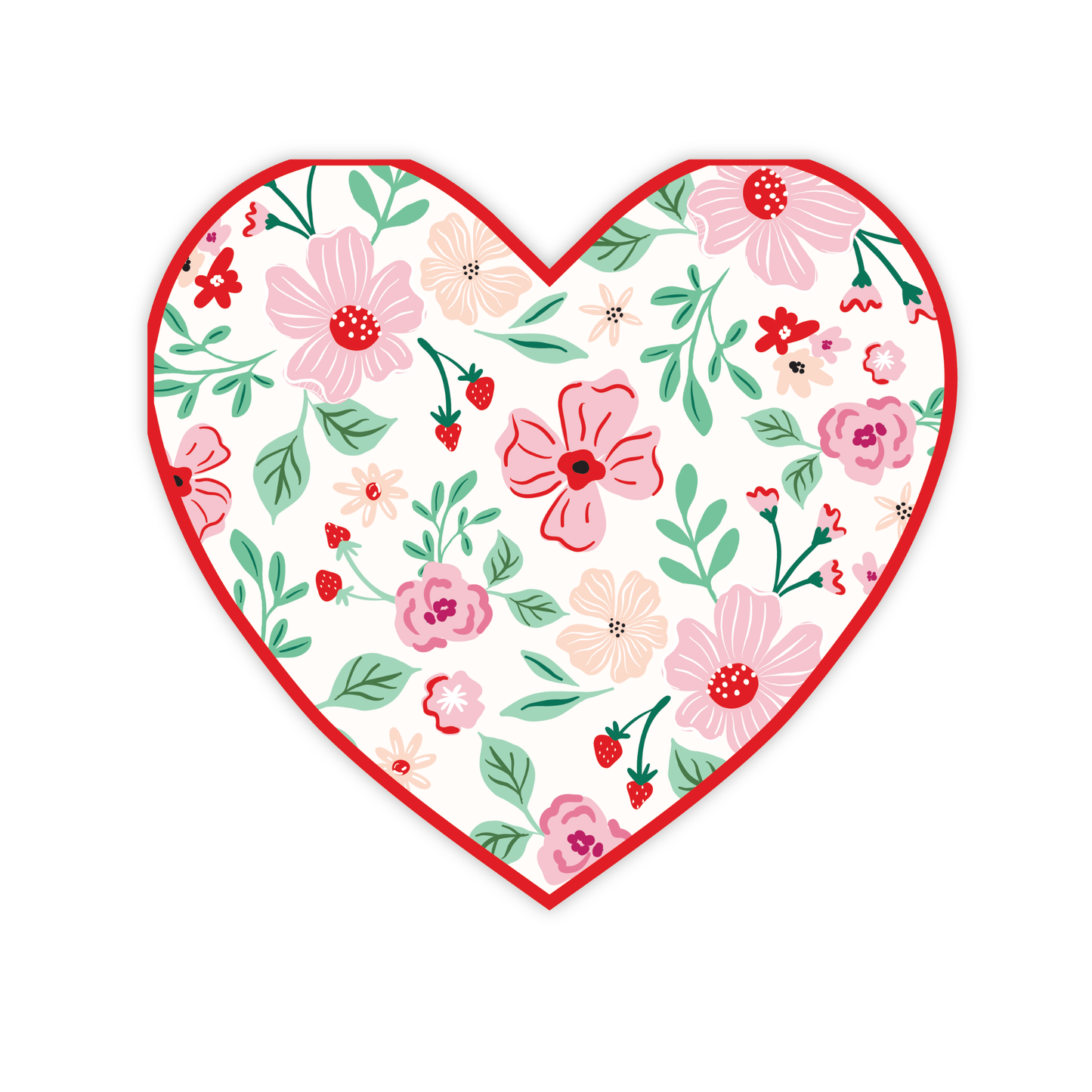 PINK & RED FLORAL HEART LARGE NAPKINS