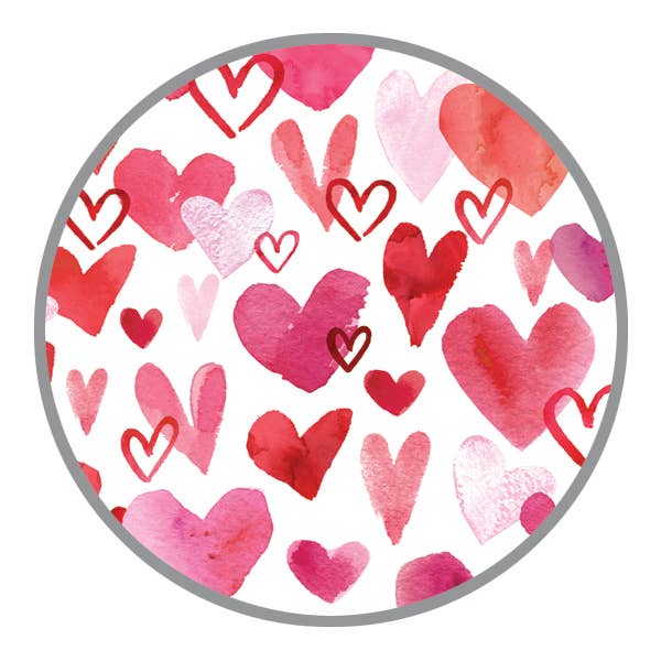 Watercolor Hearts Envelope Seals