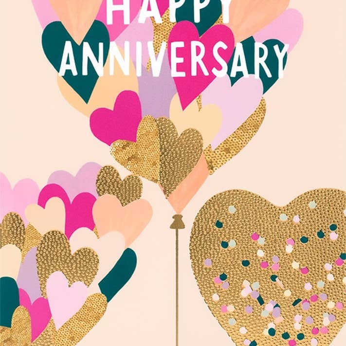 Anniversary Hearts Anniversary Greeting Card 4.625 X 6.563