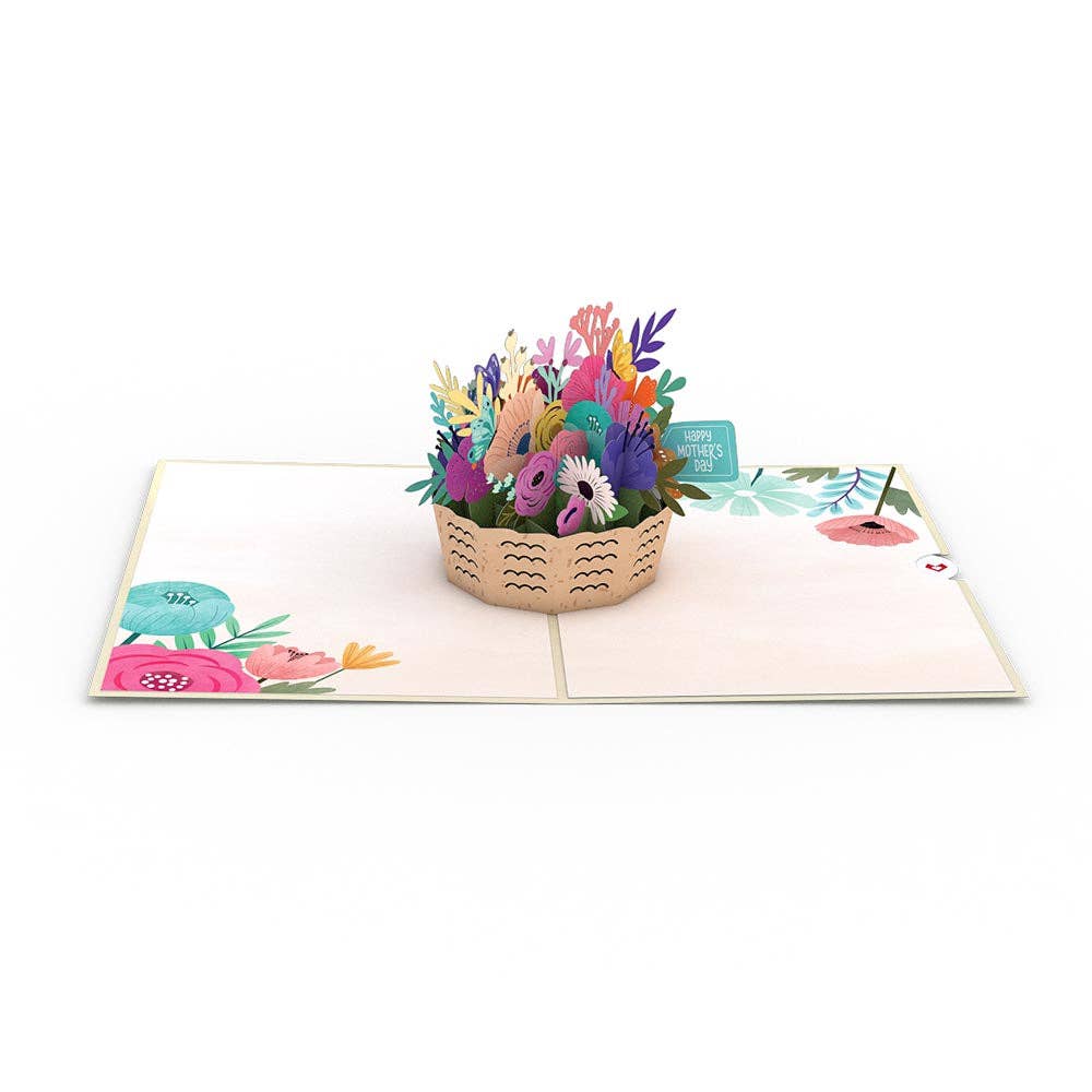 Mother's Day Basket Card, 5x7" Pop-up card, Flower