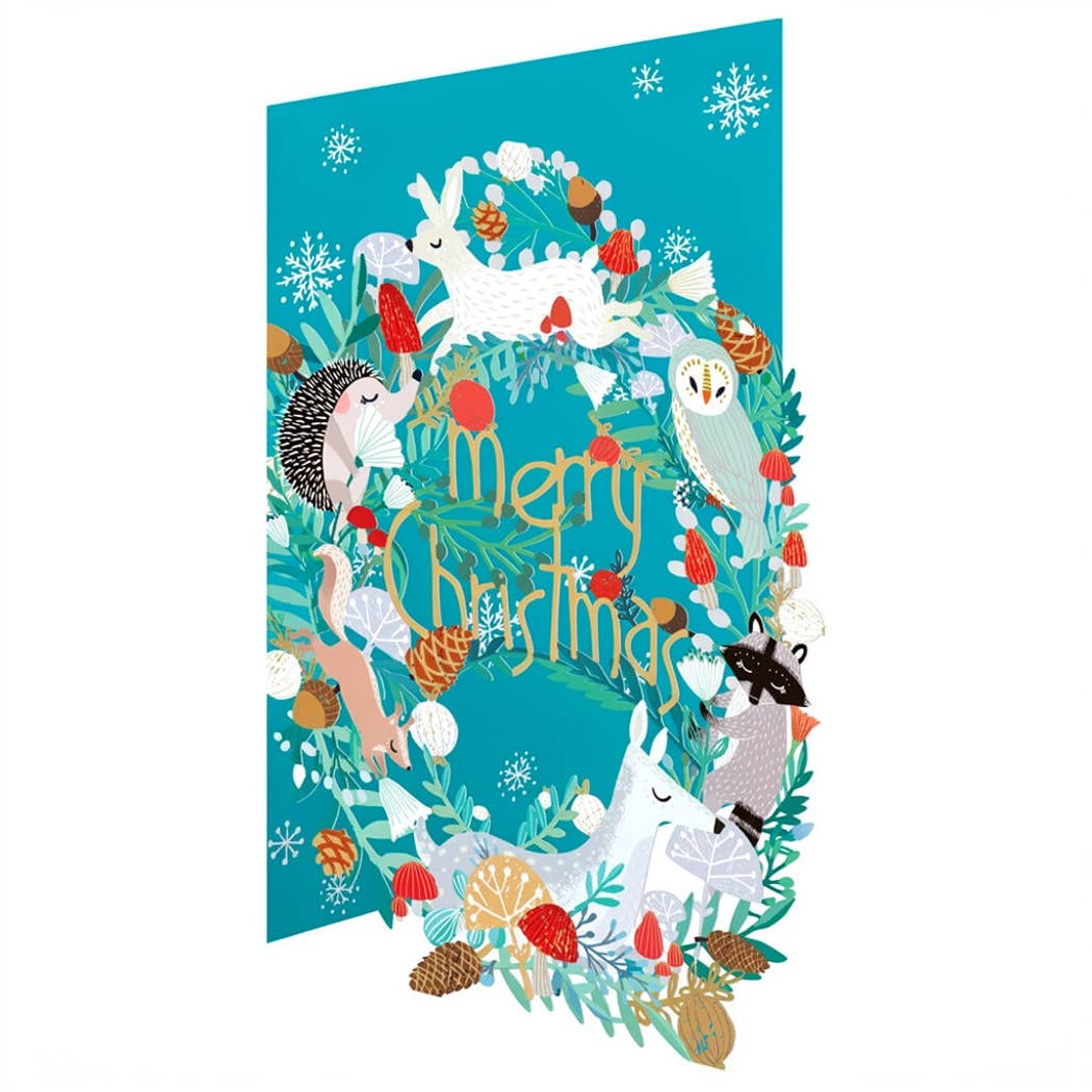 Animal Wreath Lasercut Card Single