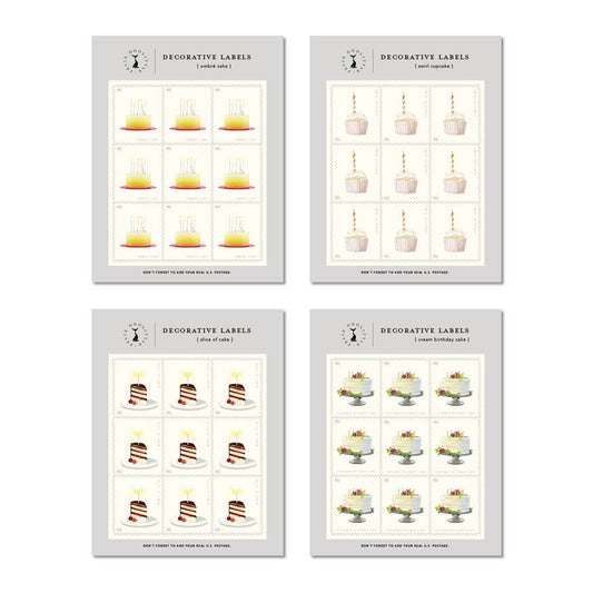 Birthday Cakes - Decorative Labels