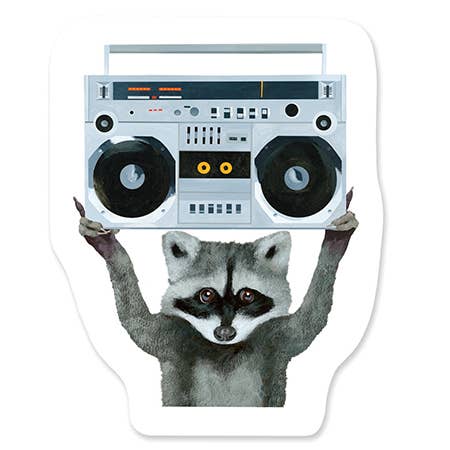 Boombox Raccoon Sticker