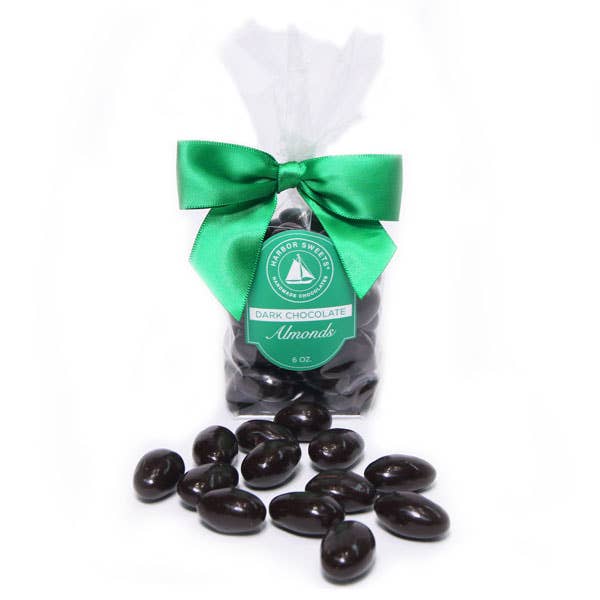 Dark Chocolate Covered Almonds - 6 oz bag by Harbor Sweets