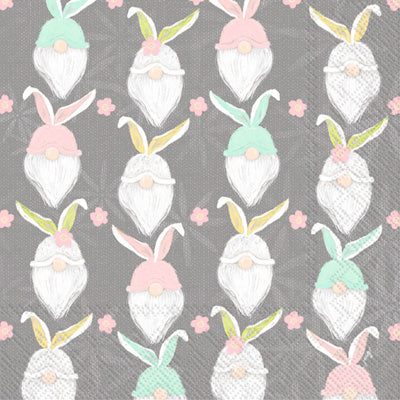 Bunny Gnome Pattern Beverage Napkin