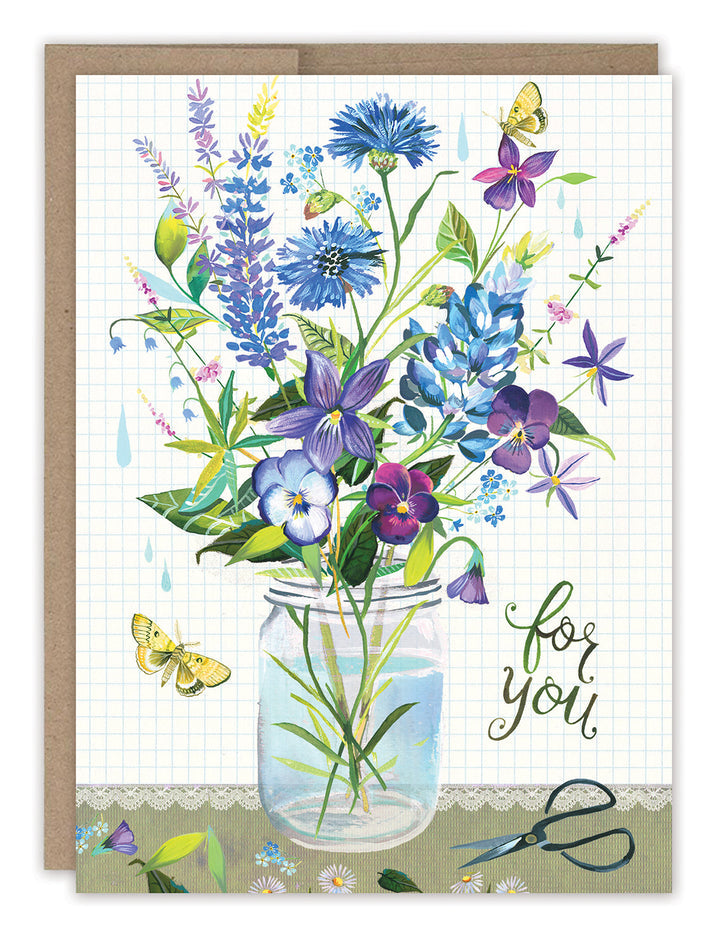 Wild Flower Bouquet Birthday Card