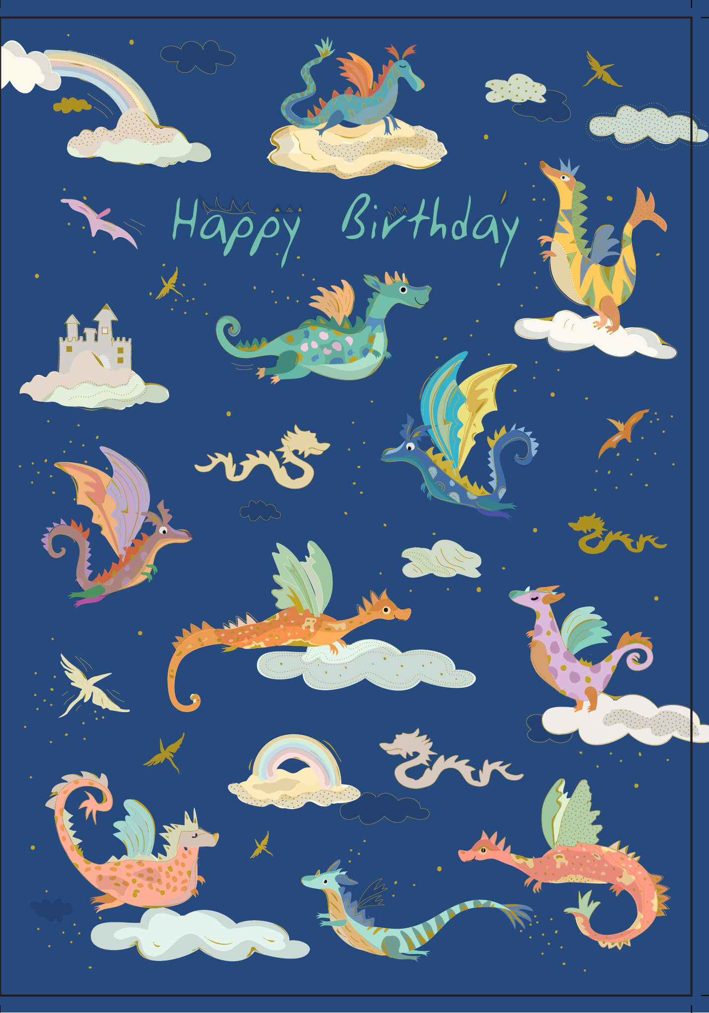 Dragons Birthday Greeting Card