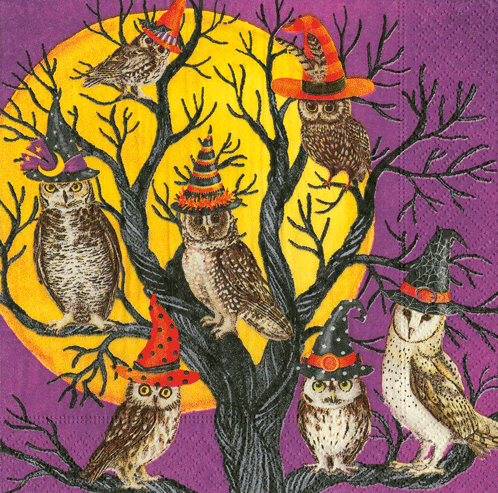 Owl-O-Ween Cocktail Napkin - package of 20