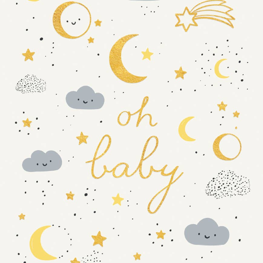 Moon and Stars Shower Greeting Card
